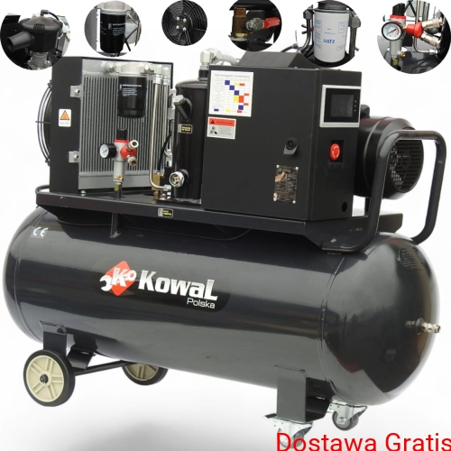 KOMPRESOR ŚRUBOWY 10 BAR  5,5kw 1100 L/min 400v  500L olejowy sprężarka powietrza KowaL Polska 