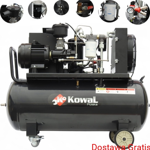 KOMPRESOR ŚRUBOWY 10 BAR  5,5kw 1100 L/min 400v  300L olejowy sprężarka powietrza KowaL Polska 