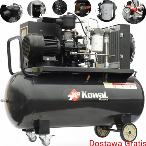 KOMPRESOR ŚRUBOWY 10 BAR  5,5kw 1100 L/min 400v  200L olejowy sprężarka powietrza KowaL Polska 