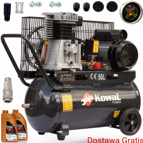 12 bar Kompresor olejowy k47 50L 230v 2 tłoki 550 L/min sprężarka olejowa pompa powietrza KowaL Polska
